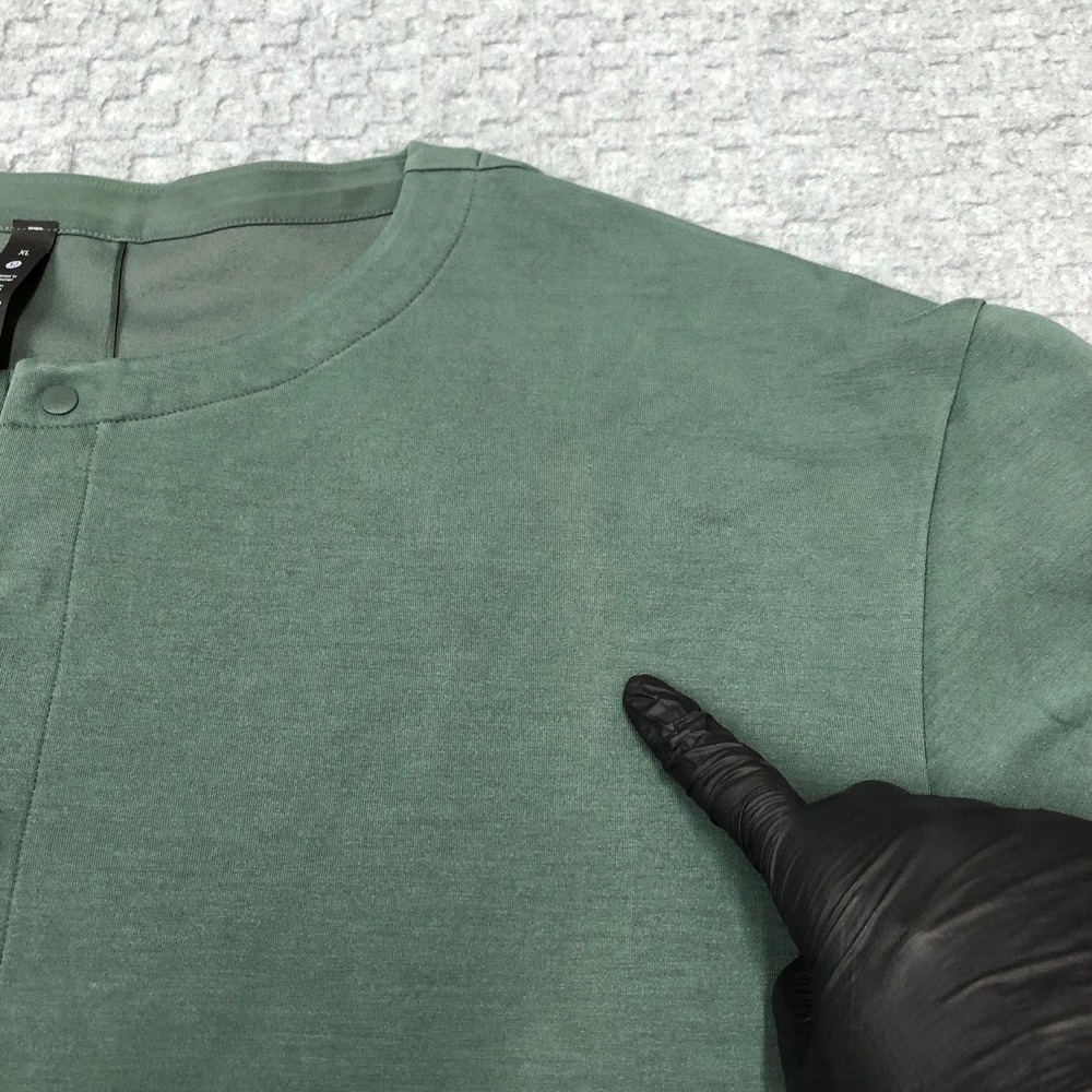 Lululemon Shirt Mens XL Green Henley Long Sleeve Snap Front Performance LM3EQMS - Picture 11 of 14